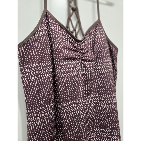 Prana Womens Elixir Activewear Tank Dress Tennis‎ Lattice Racerback Plum Sz XL - Picture 4 of 9